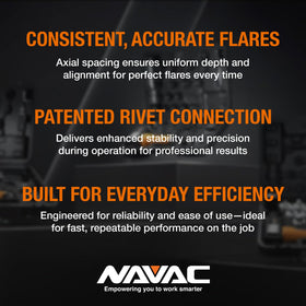 NAVAC NTF66 in use on 1/2" copper tubing demonstrating clean flare