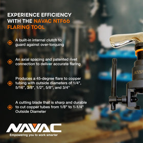 NAVAC NTF66 packaging with warranty card showing included one-year coverage