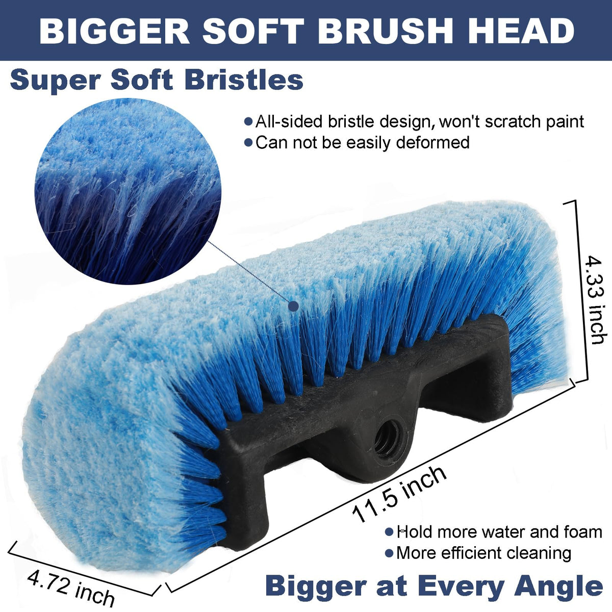 NAVAPAL brush in use washing an SUV roof, speeds up rinsing and scrubbing