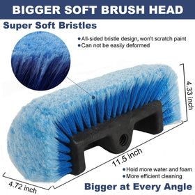 NAVAPAL brush in use washing an SUV roof, speeds up rinsing and scrubbing