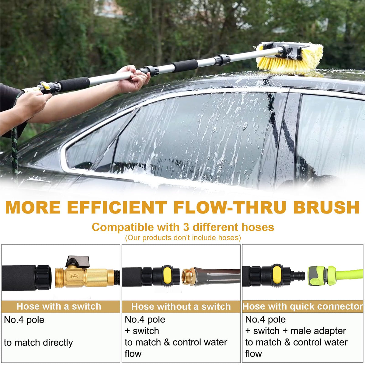 NAVAPAL brush beside ruler showing 70-inch reach for hard-to-access areas