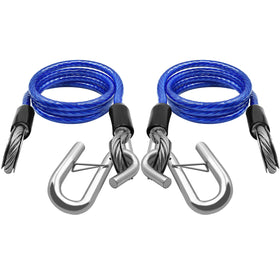 NAZOU front view of coiled 48-inch safety cable showing hooks and ring, visible quality benefit