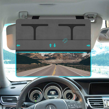 NAZZO front view of gray visor extender showing full coverage and reduced glare