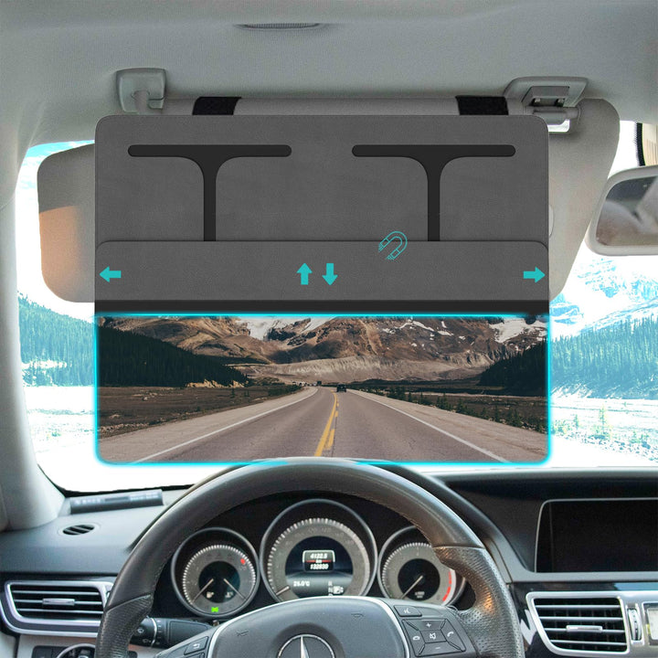 NAZZO front view of gray visor extender showing full coverage and reduced glare