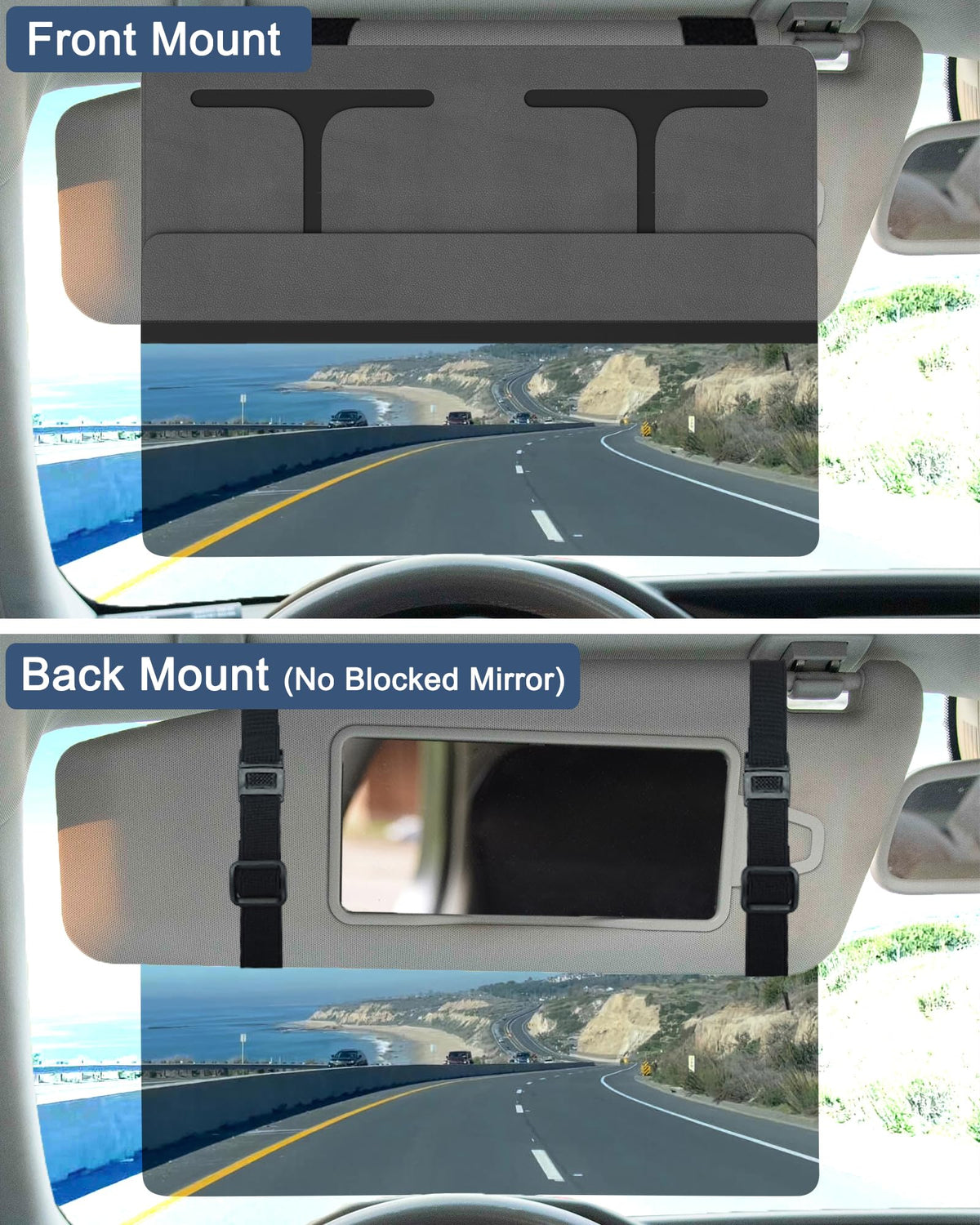 NAZZO visor extender blocking sun through side window for safer driving