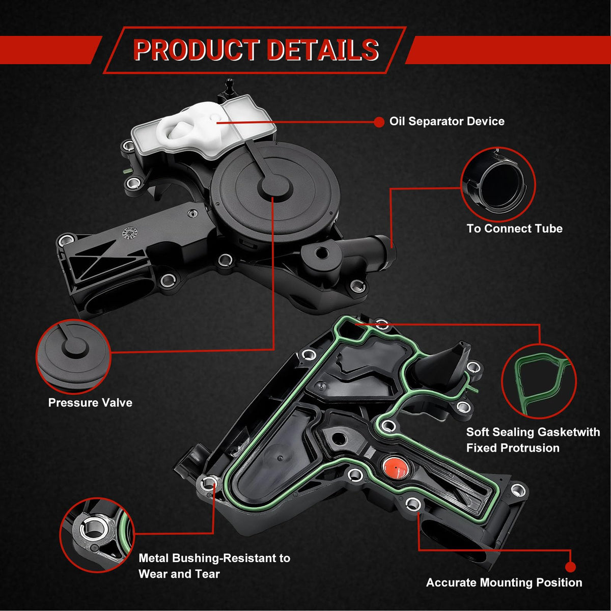 NBGZJYT kit components laid out with separator and two hoses for complete direct replacement
