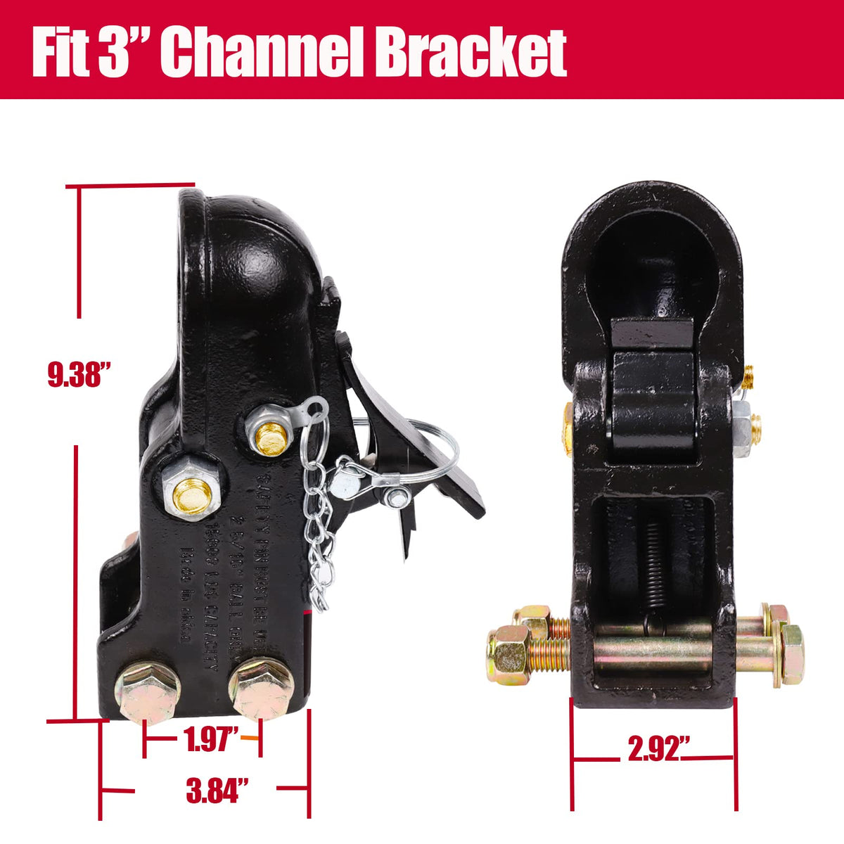 NBJINGYI channel mount profile demonstrating adjustable positioning benefit