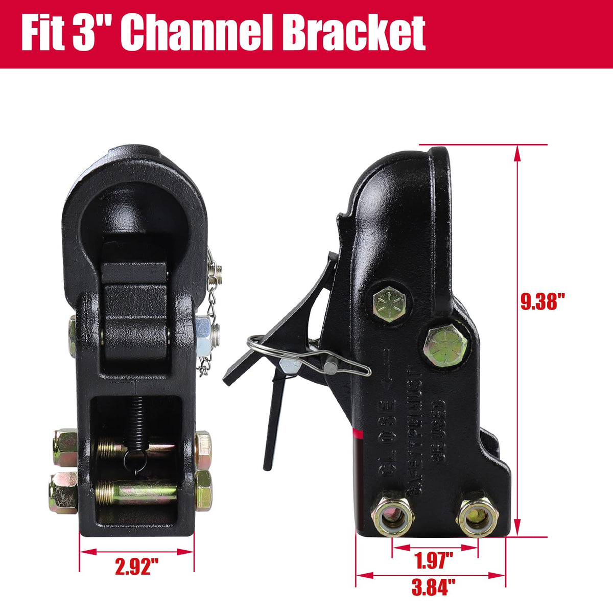 NBJINGYI side view of channel mount showing adjustable holes benefit