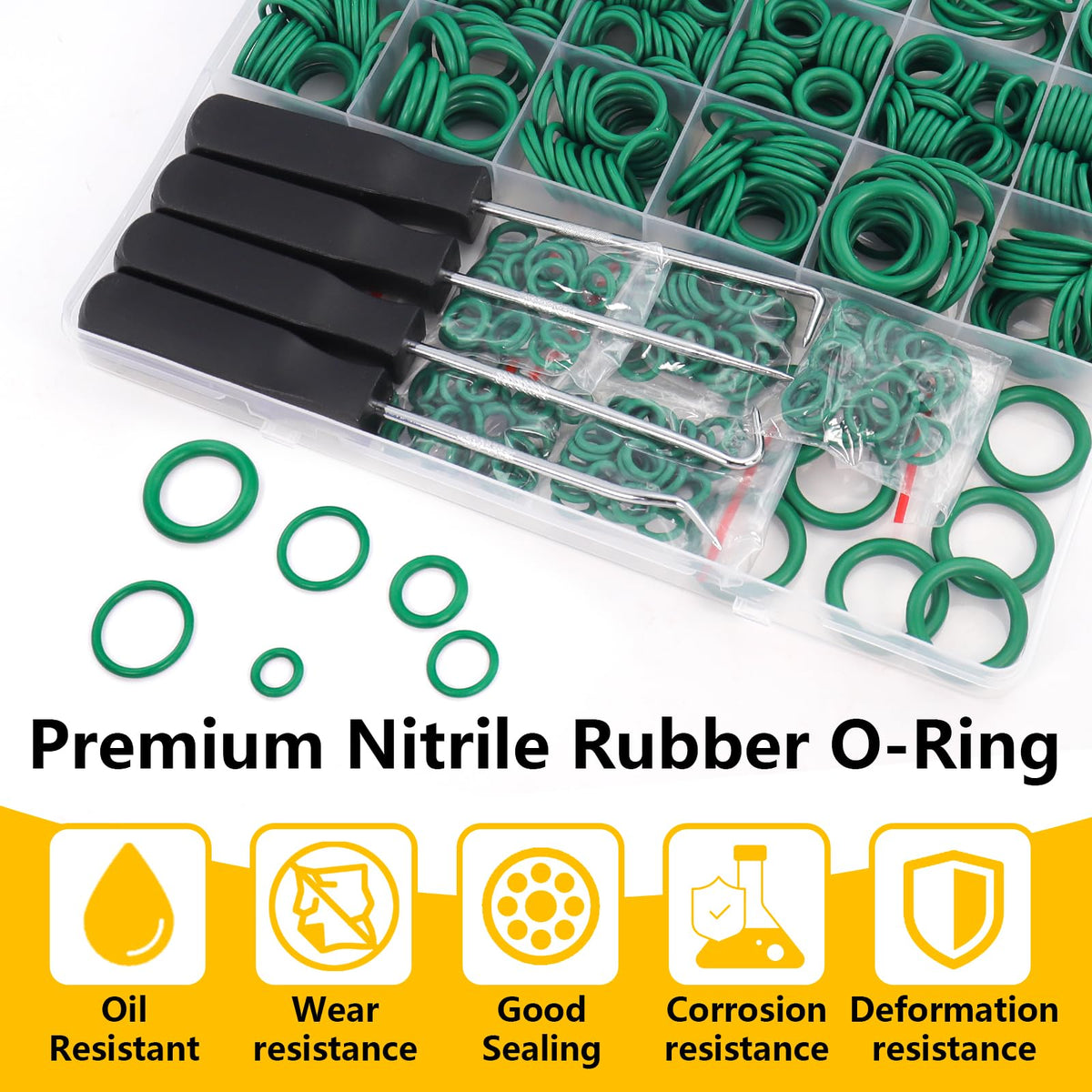 NBRINGO O-ring seated on A/C line fitting demonstrating leak-preventing fit