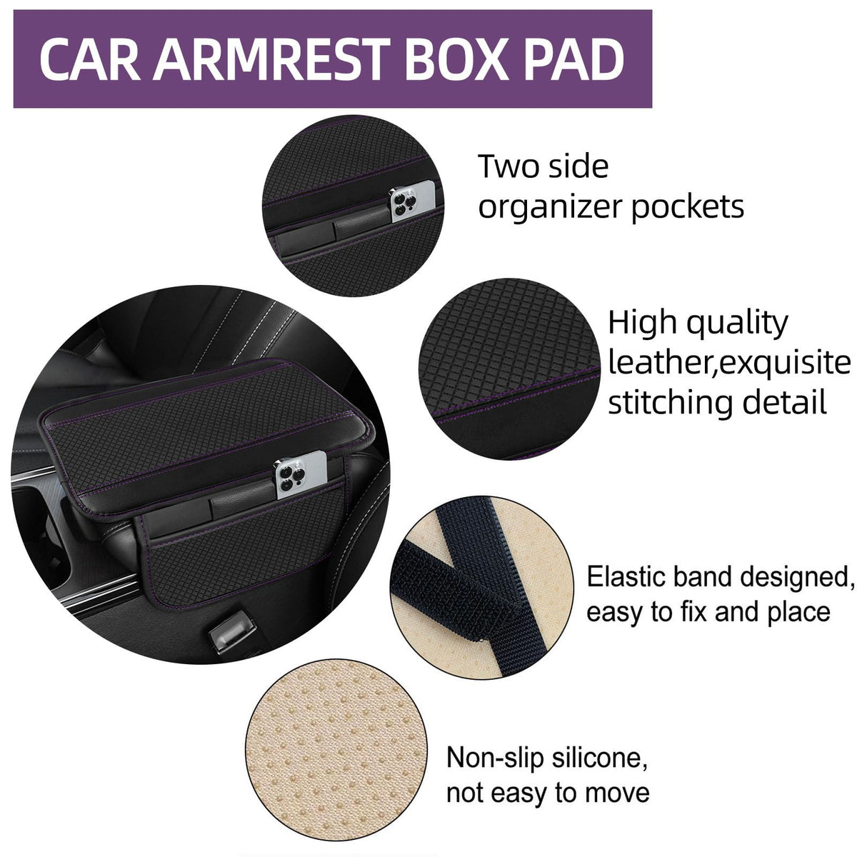 NBTEPEM armrest cover installed on center console protecting surface and padding