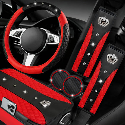 NBTEPEM front view of red 6-piece set showing coordinated accessories and stylish benefit