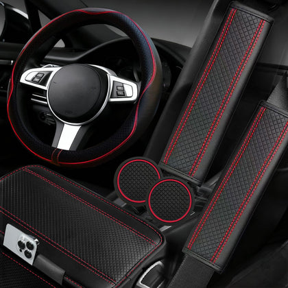 NBTEPEM front packaging showing complete 6-piece red car accessory set and instant style