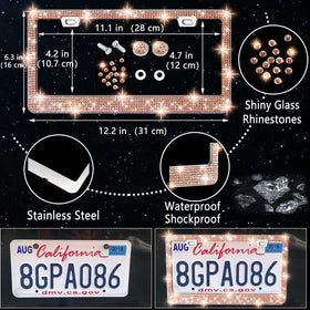 NBTEPEM license plate frame in gold-champagne adding coordinated exterior flair benefit