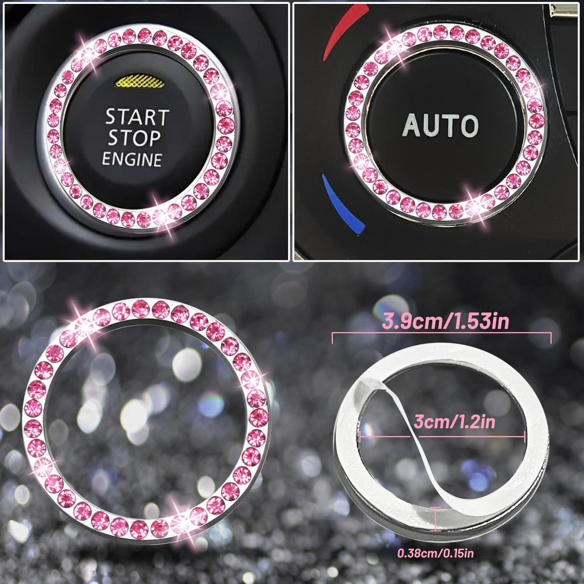 NBTEPEM styled car interior showcasing cohesive pink bling aesthetic