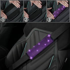 NBTEPEM seat belt covers detail view showing soft backing and added comfort benefit