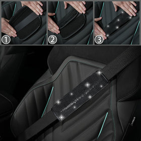 NBTEPEM seat belt covers installed showing comfort and elegant cabin upgrade