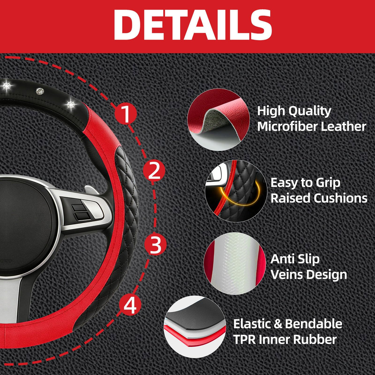 NBTEPEM seat belt cushions detail showing stitching and added comfort benefit