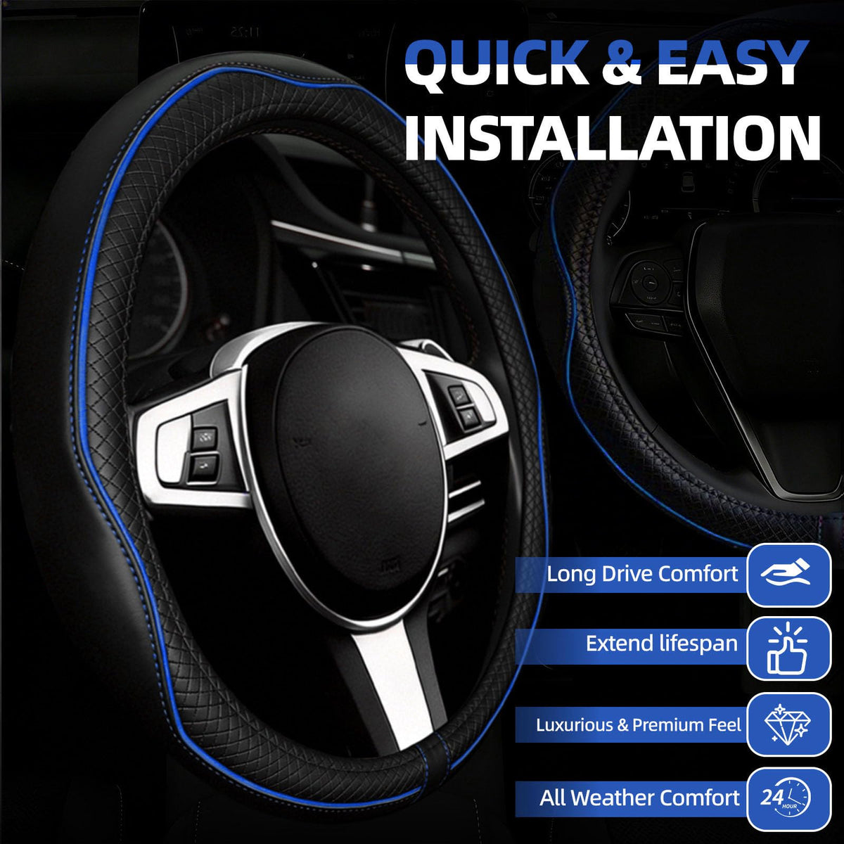 NBTEPEM steering wheel close-up showing grip and improved handling comfort