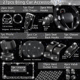 NBTEPEM steering wheel cover close-up showing rhinestone texture and grip benefit