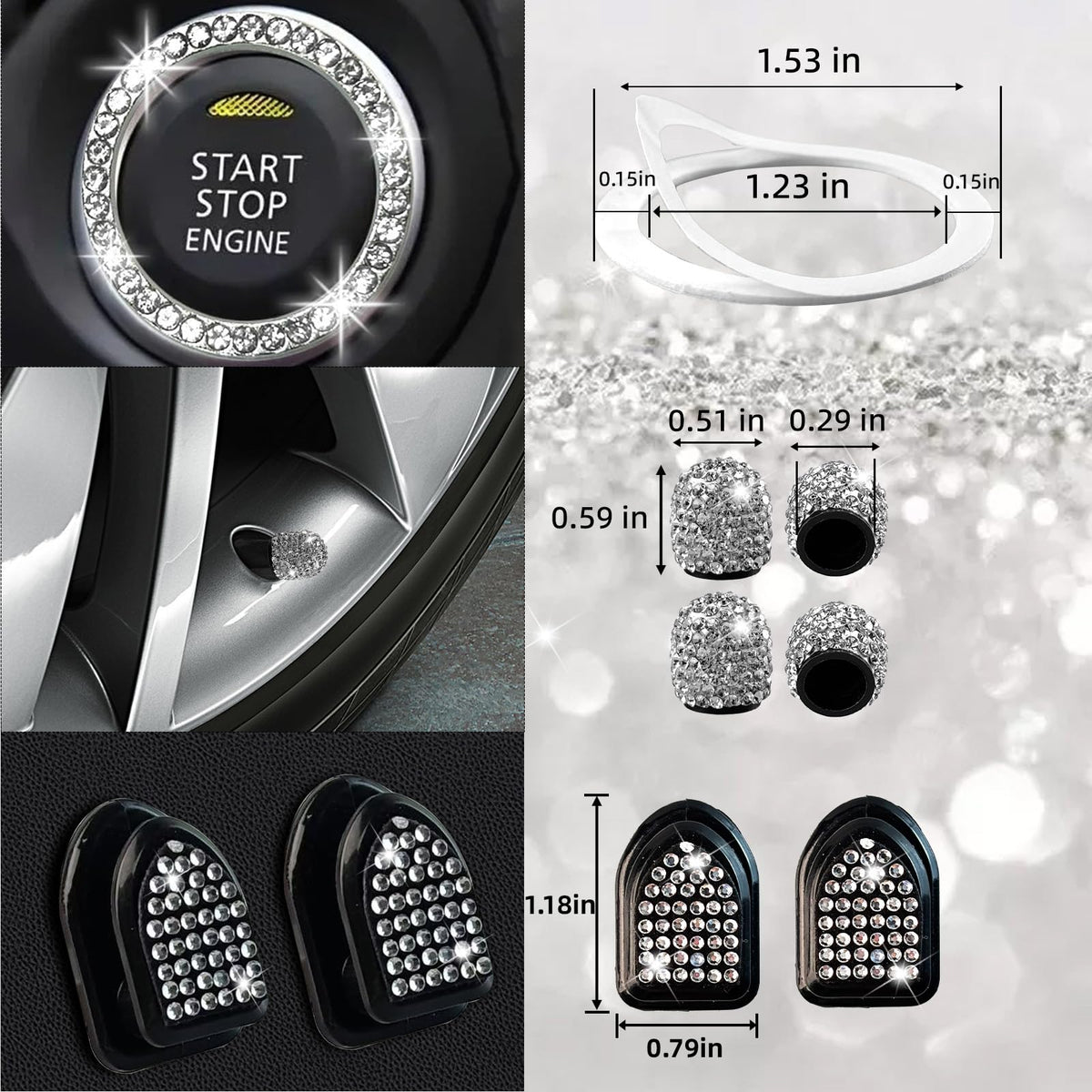 NBTEPEM valve caps and start button rings arranged for decorative detail
