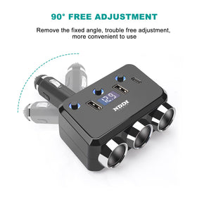 NDDI POWER three cigarette sockets angled with independent switches for control