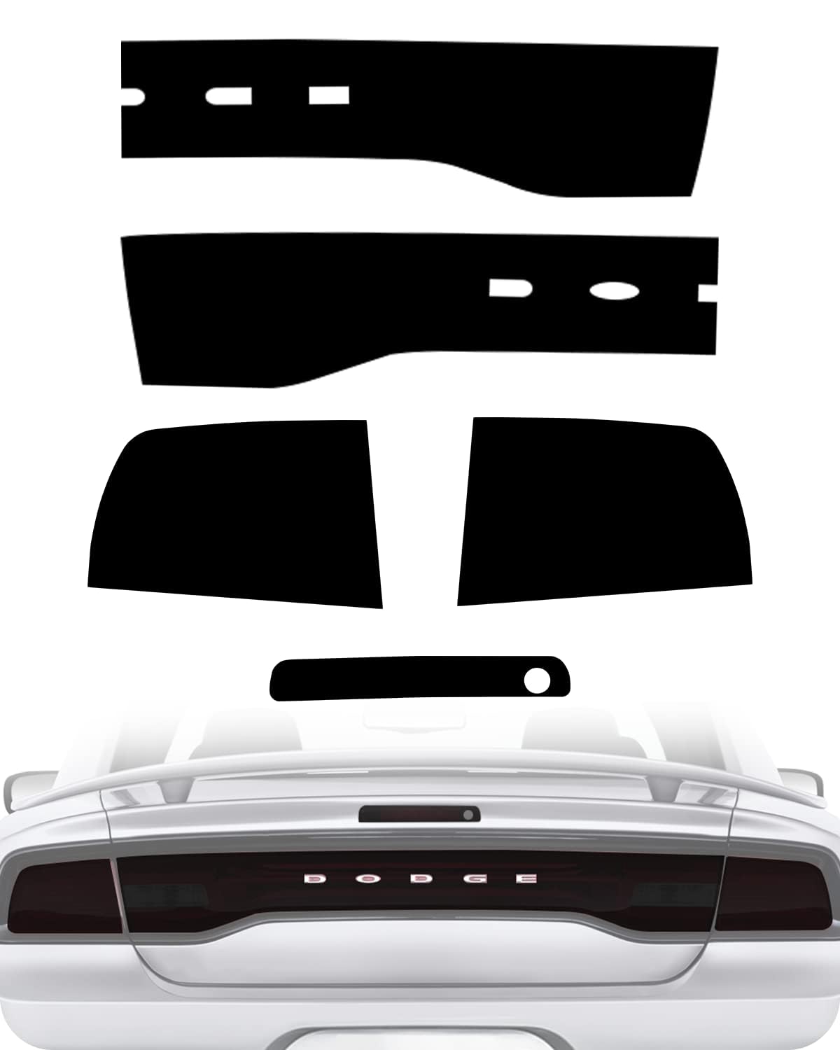 NDRUSH front view showing precut tail light overlay and sleek blackout benefit