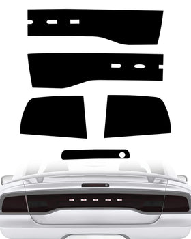 NDRUSH front view showing precut tail light overlay and sleek blackout benefit