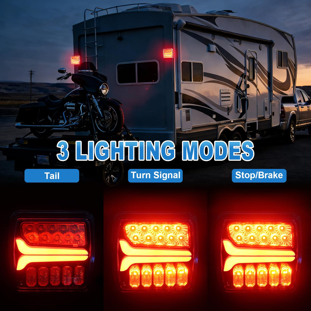 NeaLia lights mounted on trailer demonstrating clear brake and turn visibility