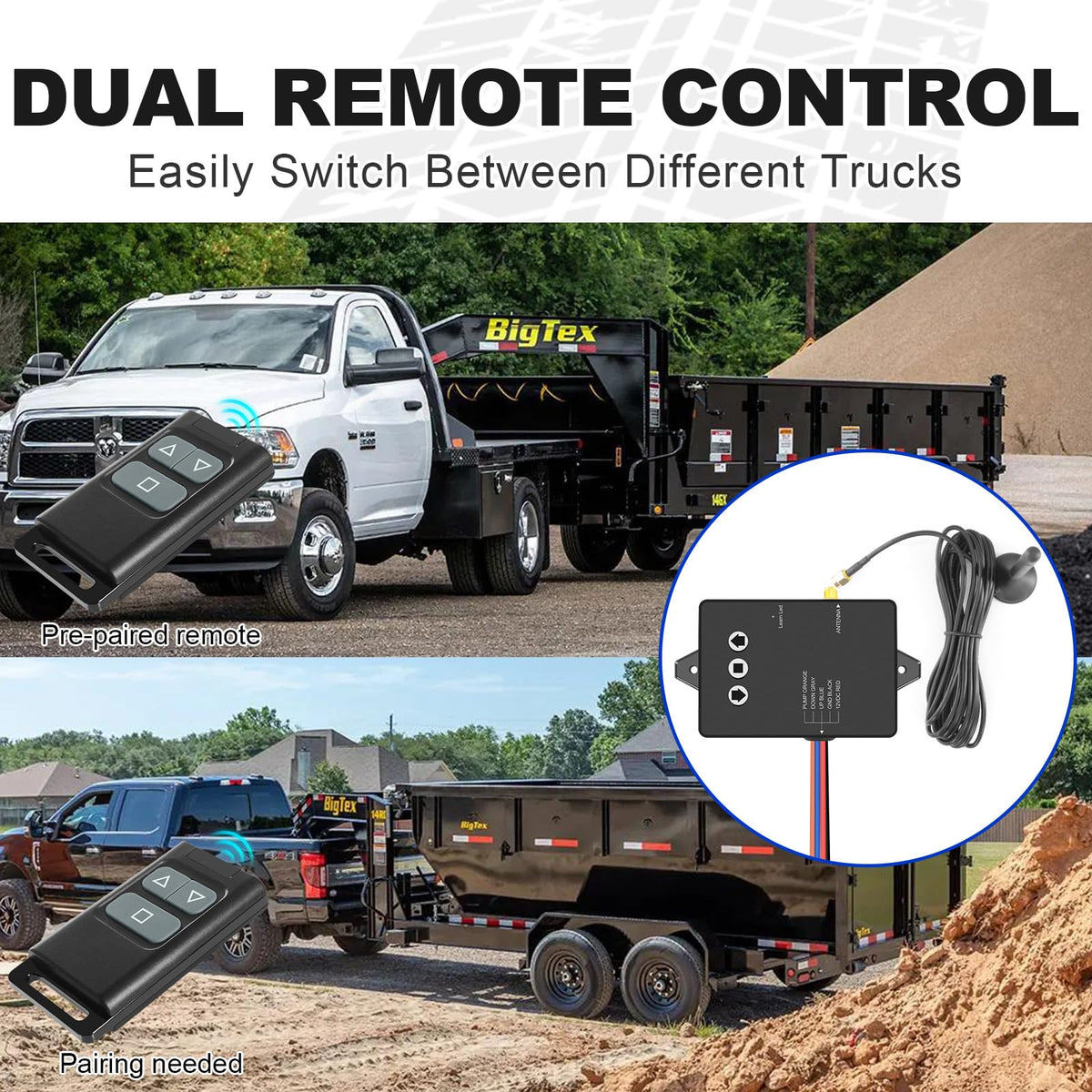 NeaLia CT021 magnetic antenna attached to trailer roof for improved signal reception