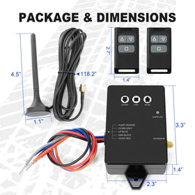 NeaLia CT021 kit contents spread out including receiver antenna remotes and manual for completeness
