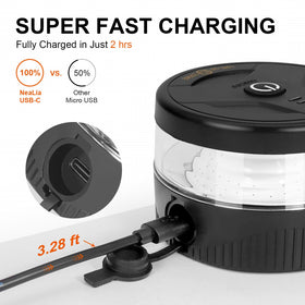 NeaLia USB-C charging port close-up showing fast-charge convenience