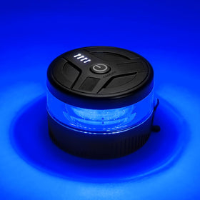 NeaLia magnetic beacon front view showing blue strobe and quick visibility benefit