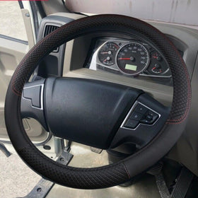 Neasekuoia cover installed on semi truck steering wheel for secure control benefit