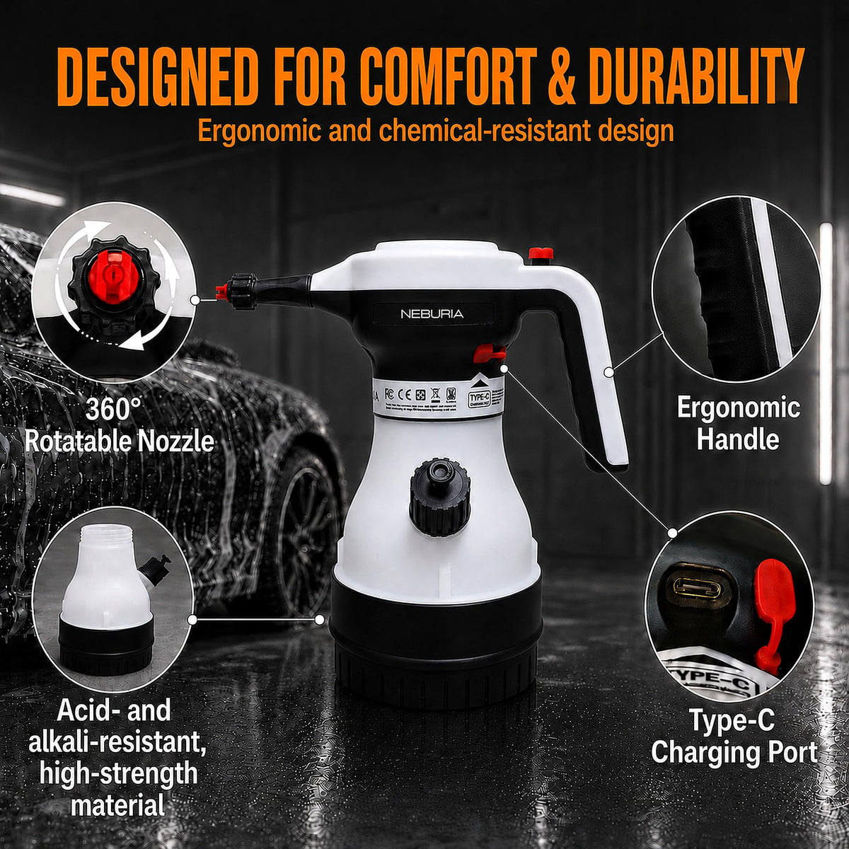 NEBURIA sealing system and pressure relief valve, prevents leaks