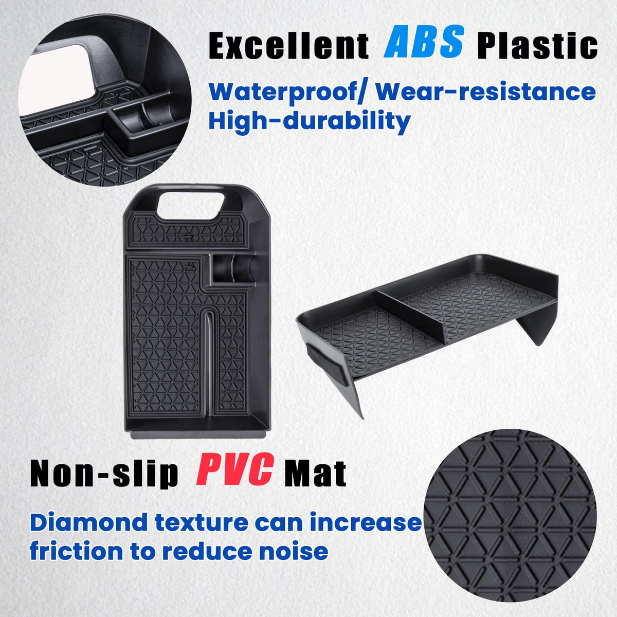 Neepiar armrest storage open view showing extra undertray capacity benefit