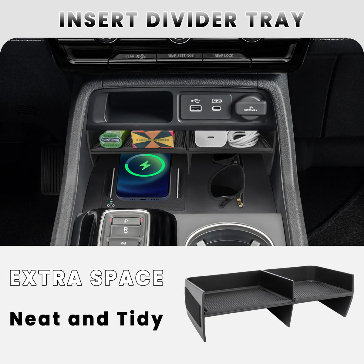 Neepiar armrest tray installed in Honda Pilot providing easy access to essentials