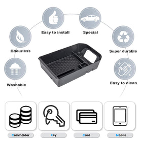 Neepiar dash tray close-up displaying neat receipt and pen storage convenience