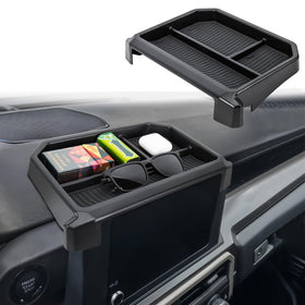 Neepiar front view of tray showing fit and added storage benefit