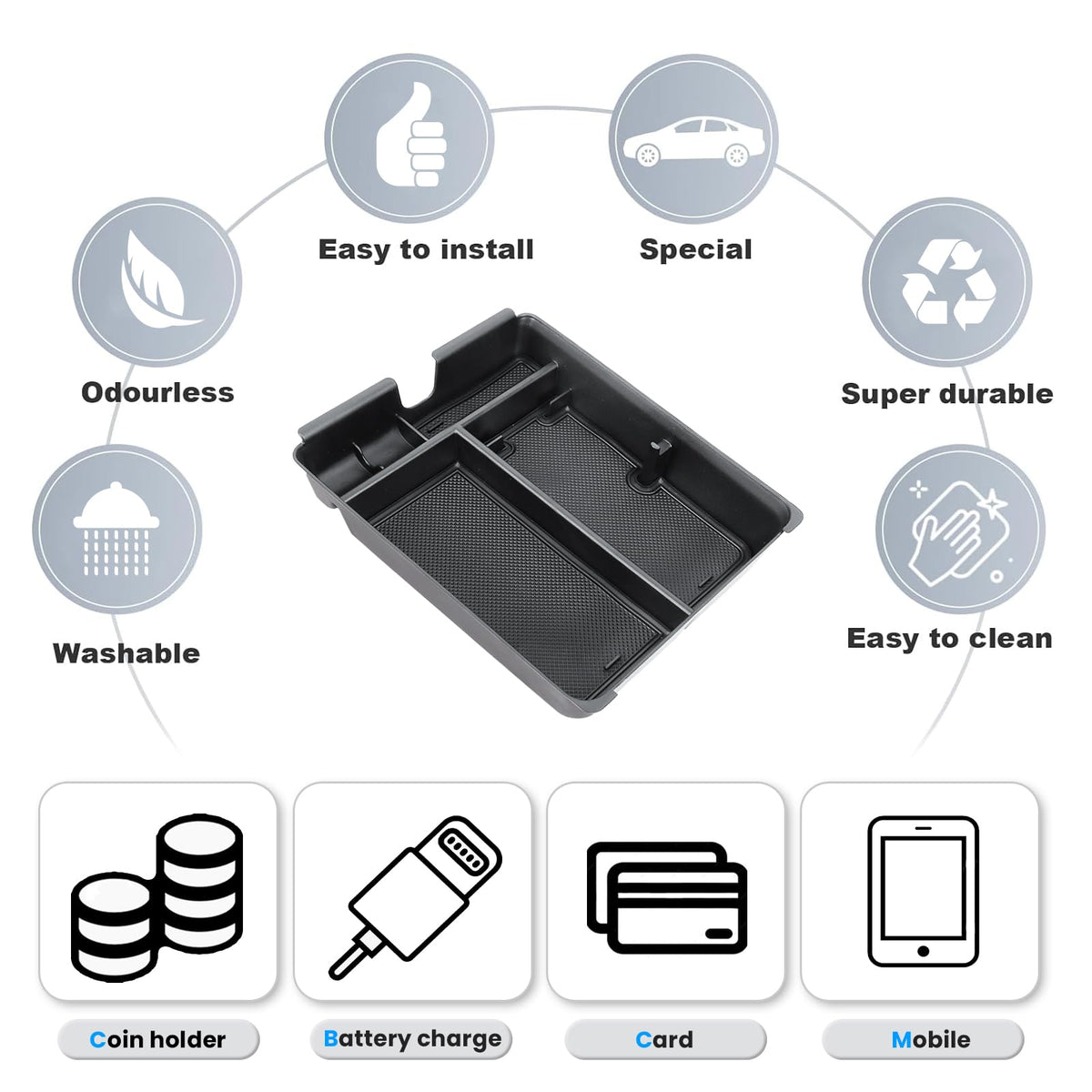 Neepiar driver drawer box holding cards and coins for quick access benefit