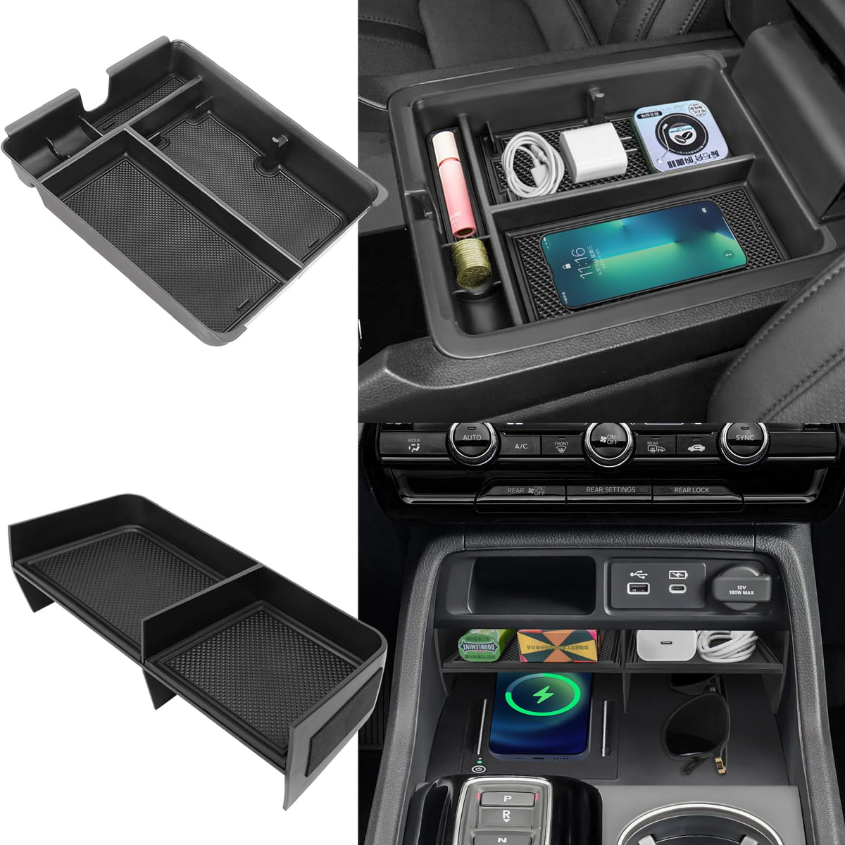 Neepiar front tray showing neat fit and accessible storage benefit