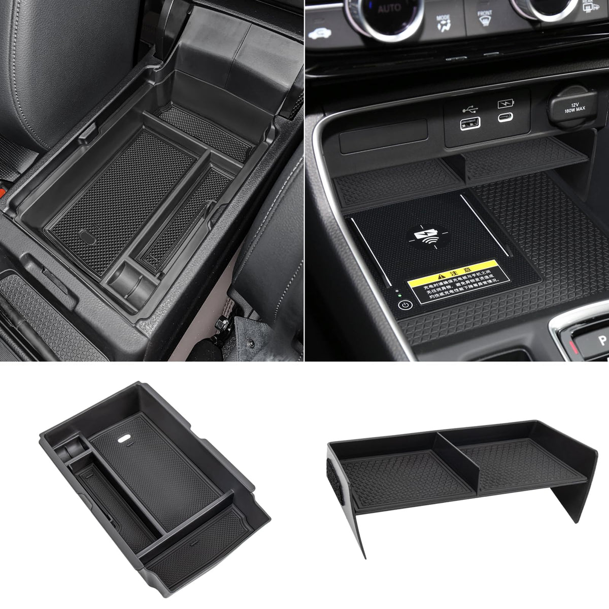 Neepiar front view of console insert showing tidy compartments and quick access
