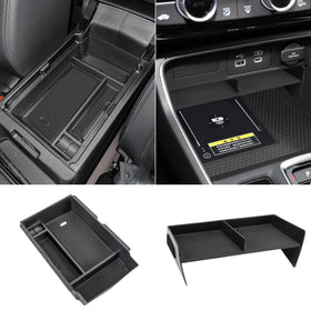 Neepiar front view of console insert showing tidy compartments and quick access