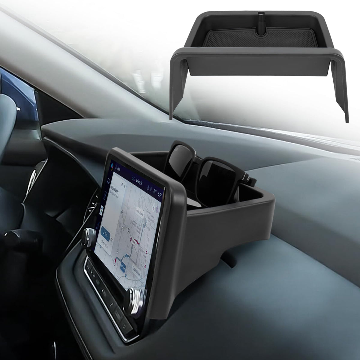 Neepiar front view installed in Nissan Rogue dash showing neat storage