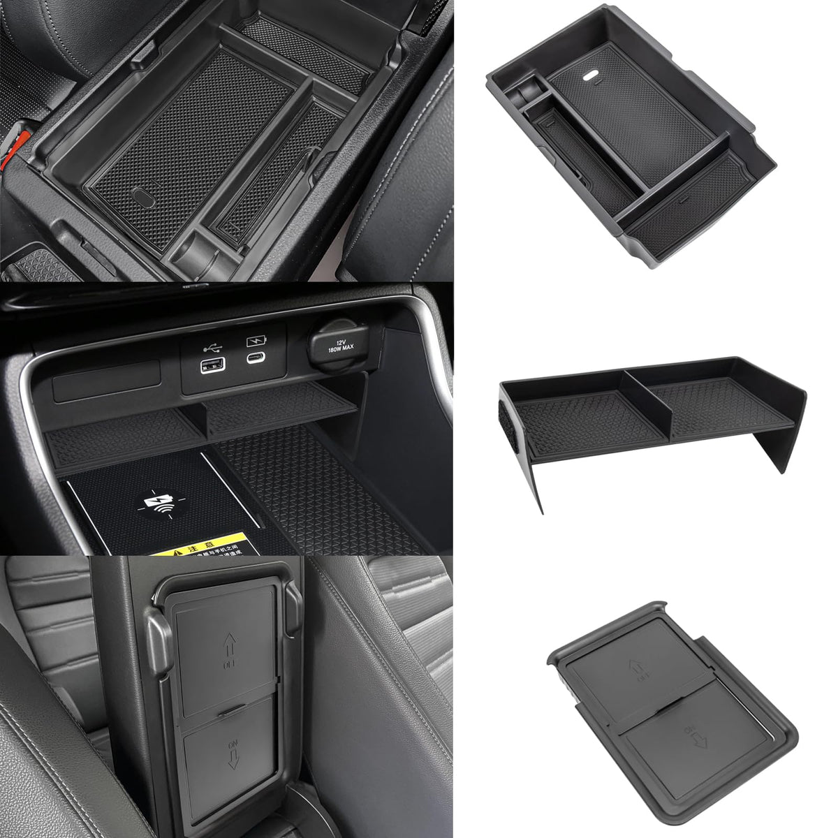 Neepiar front view installed in CR-V center console showing improved organization and neatness