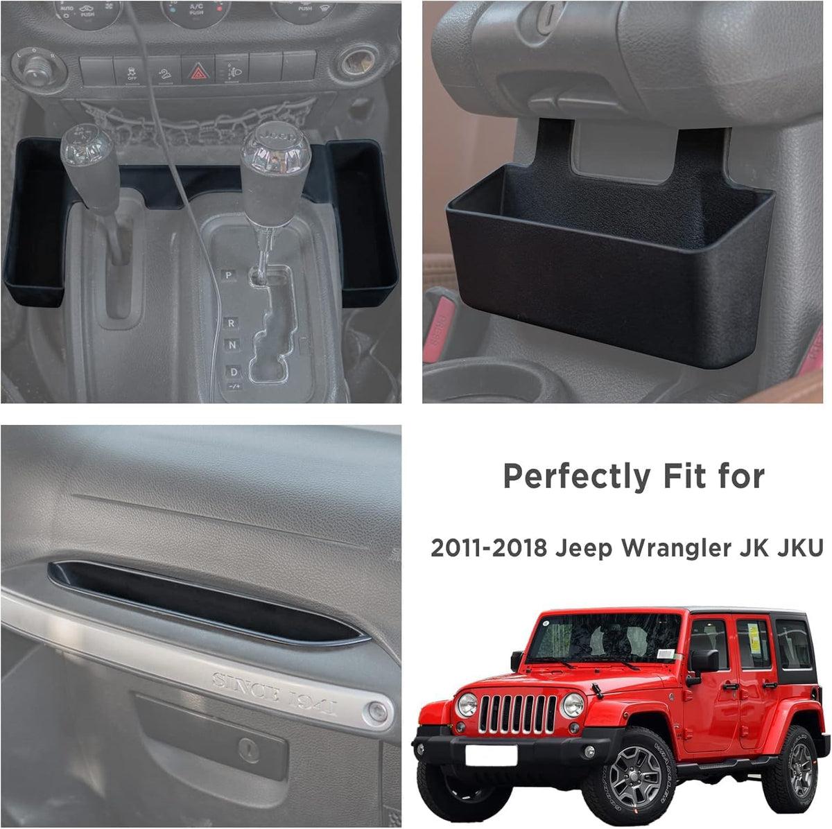Neepiar gear-shift side tray installed keeping small items secure during drives