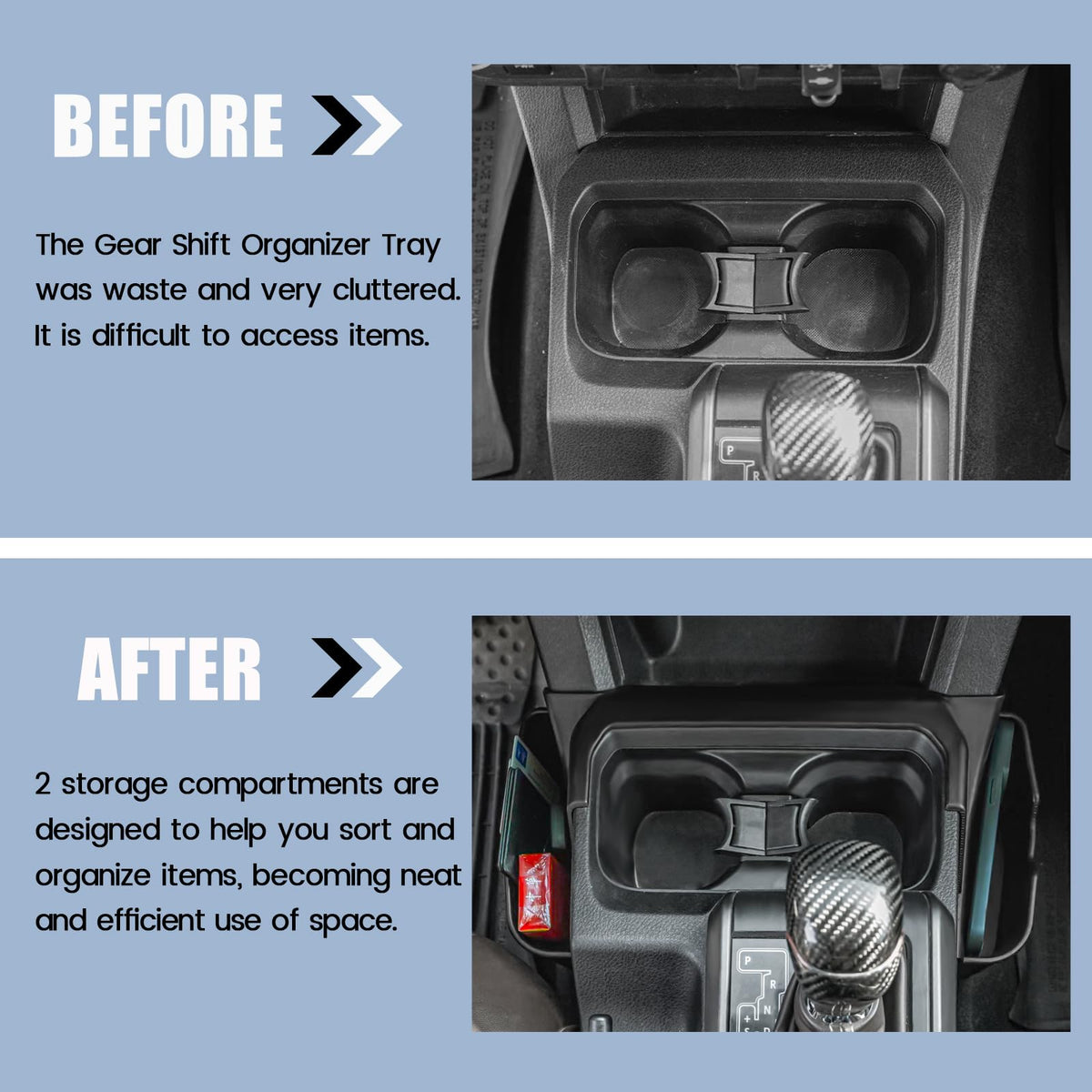 Neepiar installed tray holding keys and coins for quick-access organization