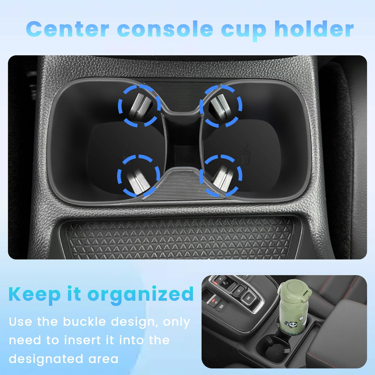 Neepiar lifestyle shot inside CR‑V showing a neat console and calmer driving benefit