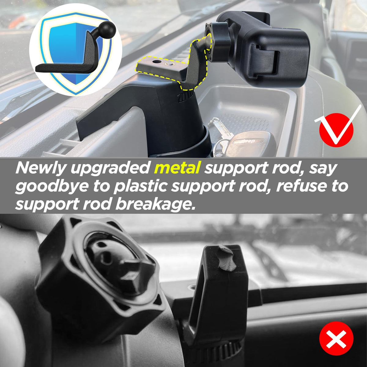 Neepiar phone mounted in landscape showing easy navigation readability