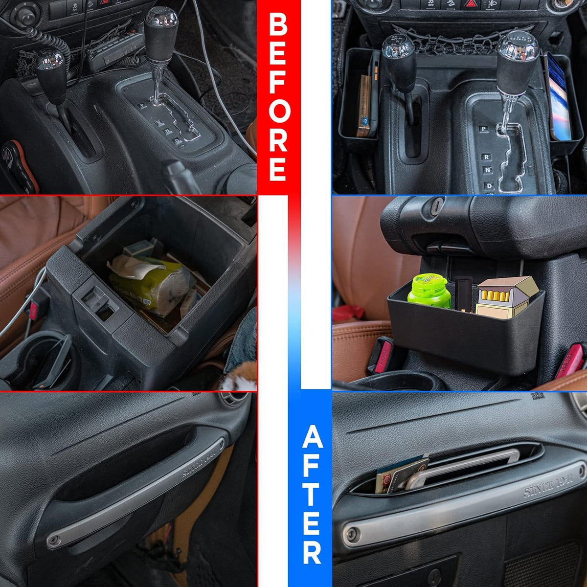 Neepiar passenger co-pilot organizer filled with wallet and sunglasses for order