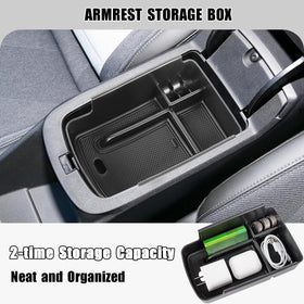Neepiar top-down of compartments in Chevy Trax revealing organized storage and quick reach